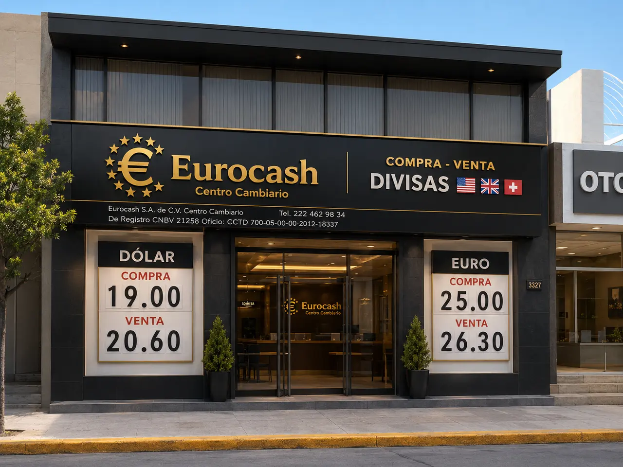 Fachada de Eurocash en Las Ánimas Puebla